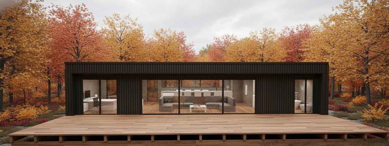 Casa mediterranea entorno otoño