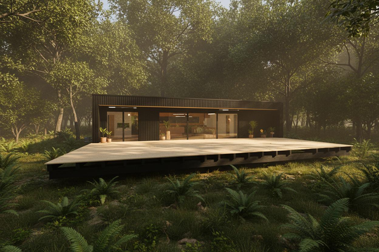 Casas contemporáneas en entorno natural bosque